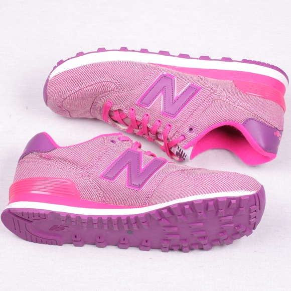 New Balance Shoes - New Balance 574 Pink Purple Lace Sneakers 11